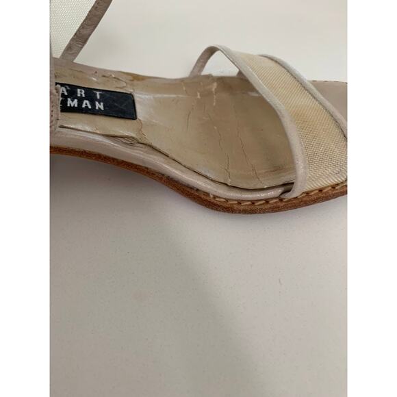 COPY - Stuart Weitzman Cream Mesh Strappy Block Heels SZ 5 - Picture 9 of 11